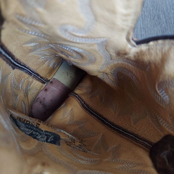 J. Chisholm | Brown Leather Cowboy Boots Shoe 9 D - Picture 11 of 12